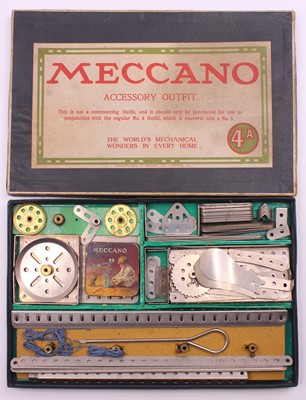 Lot 579 - Meccano accessory outfit 4a, comprising nickel...