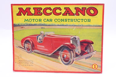 Lot 638 - Meccano motor car constructor cardboard shop...