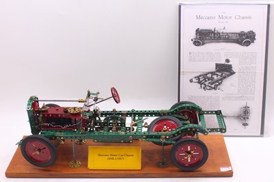 Lot 603 - Meccano SML1 motor car chassis, built from red...