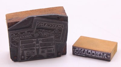 Lot 624 - Meccano pair of orignal printing blocks to...