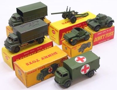 Lot 1391 - Dinky Toys group of 6 military diecasts to...