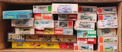 Lot 669 - One tray containing 25 Frog plastic aircraft...