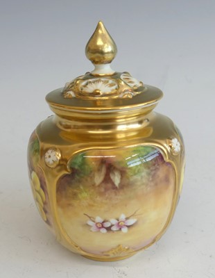 Lot 2081 - A Royal Worcester porcelain pot pourri jar and...