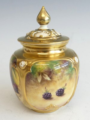 Lot 2081 - A Royal Worcester porcelain pot pourri jar and...