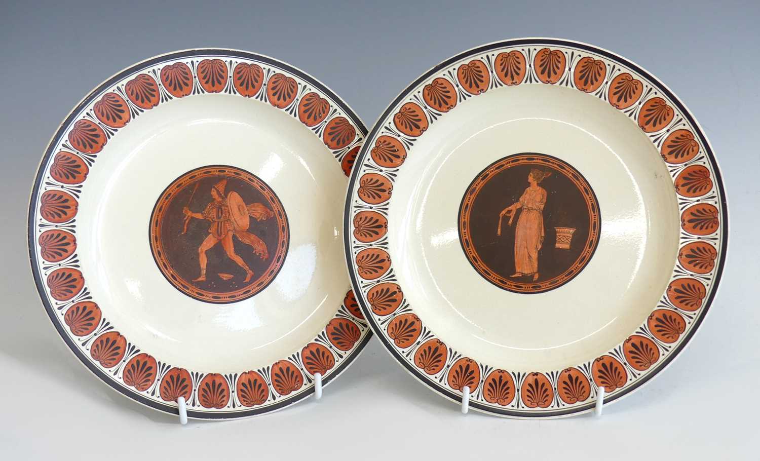 Lot 2051 - A pair of Wedgwood creamware neo-classical...