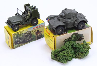 Lot 1225 - French Dinky Toys Military Group, 2 examples...