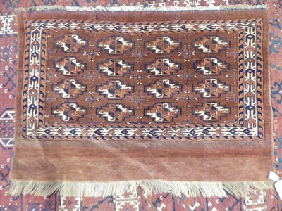 Lot 1138 - A Persian woollen Yomut Turkaman bagface,...