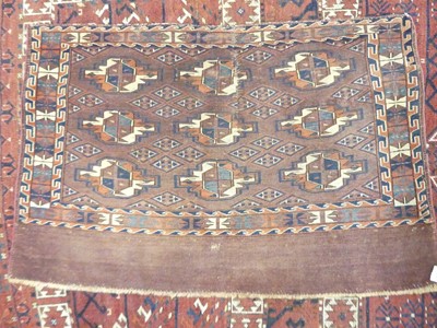 Lot 1129 - A Persian woollen Yomut bagface, 68 x 100cm...