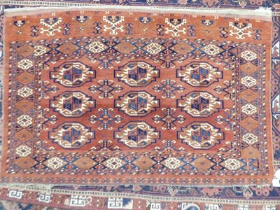 Lot 1136 - A Persian woollen Yomut bagface, 94 x 141cm