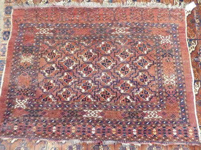 Lot 1134 - A Tekke Turkmen woollen bagface, 98 x 130cm....