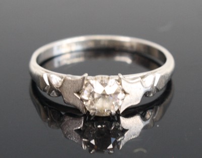 Lot 275 - A platinum diamond solitaire ring, the claw...