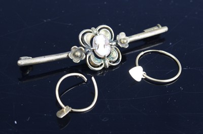 Lot 281 - A pair of 9ct gold hoop earrings, 0.3g,...