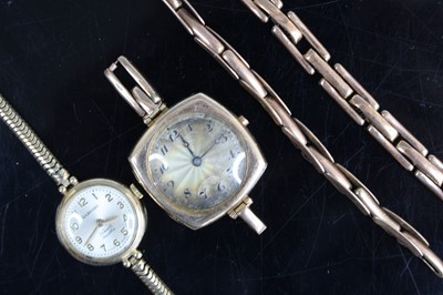 Lot 292 - A lady's Garrard 9ct gold cased manual wind...