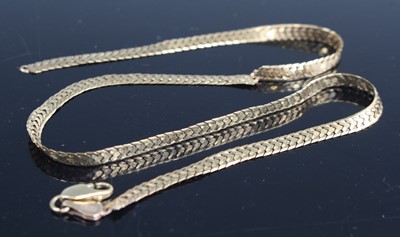 Lot 304 - A modern 9ct gold flat link necklace, having...