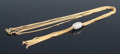 Lot 307 - A 9ct gold triple trace belcher link neck...