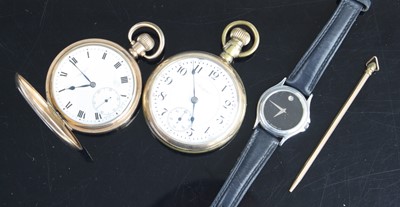 Lot 316 - Agent's gold plated full hunter keyless pocket...