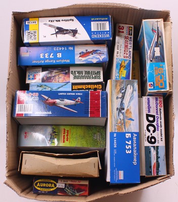 Lot 697 - One box containing 13 various plastic aircraft...