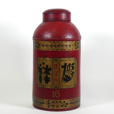 Lot 97 - A reproduction toleware tea canister,...