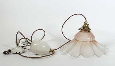 Lot 84 - An early 20th century ceiling light, having a...