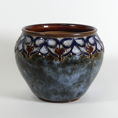 Lot 79 - A Royal Doulton stoneware jardiniere, tubline...