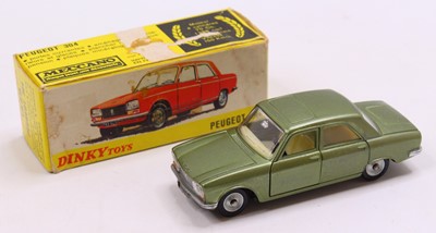Lot 1118 - French Dinky 1428 Peugeot 304 - green, cream...