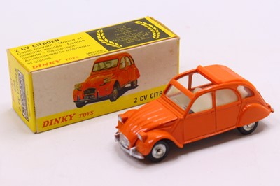 Lot 1123 - French Dinky No.500 Citroen 2CV orange body...