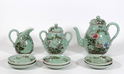 Lot 32 - A Chinese celadon glazed porcelain part tea...