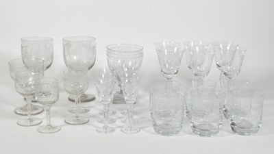 Lot 34 - A suite of Czech drinking glasses, each with...