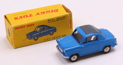 Lot 1129 - French Dinky Toys No. 24L 2CV Vespa 400...