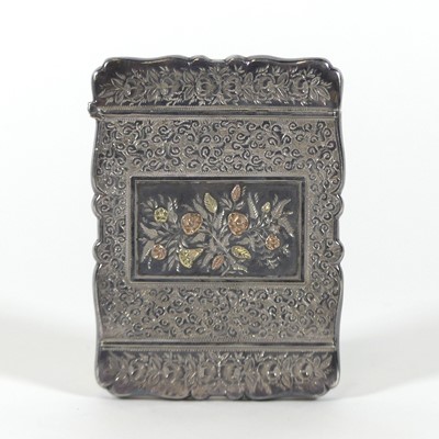 Lot 205 - A Victorian silver card case, of shaped...