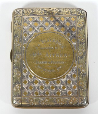 Lot 206 - A Victorian silver gilt pocket notebook, of...