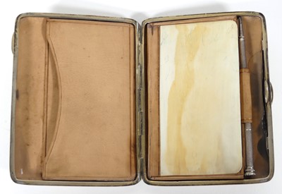 Lot 206 - A Victorian silver gilt pocket notebook, of...