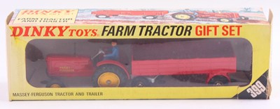 Lot 1219 - Dinky Toys, 399 Farm Tractor and Trailer Gift...