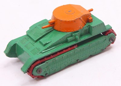 Lot 1140 - Dinky Toys Pre War 22f Tank, comprising green...