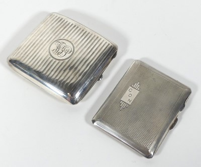 Lot 208 - A George V silver pocket cigarette case, of...