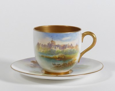 Lot 146 - A Royal Worcester George V coronation cabinet...