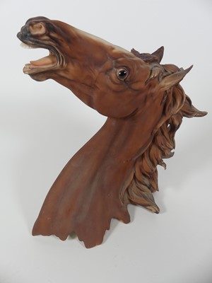Lot 15 - A Capo di Monte pottery horse's head bust,...