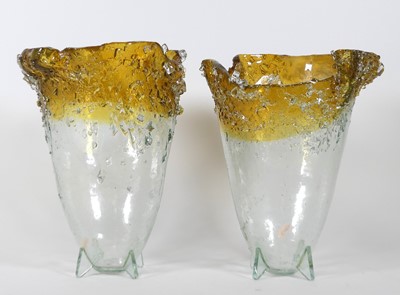 Lot 83 - A pair of moulded glass wine coolers, each...