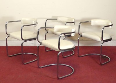Lot 458 - A 1960s tubular chrome breakfast suite,...