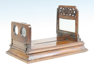 Lot 89 - A Victorian burr walnut table top stereoscopic...