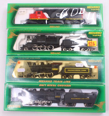 Lot 490 - Four HO gauge Mehano locos to include a 2-8-0...