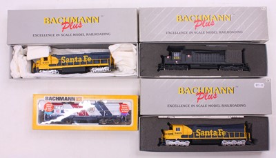 Lot 416 - Four HO gauge Bachmann locos to include an EMD...