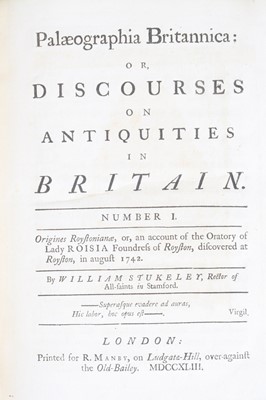 Lot 2007 - Stukeley, William: Palaeographia Britannica:...