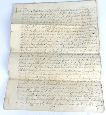 Lot 2036 - A metal deed box with contents of mainly...