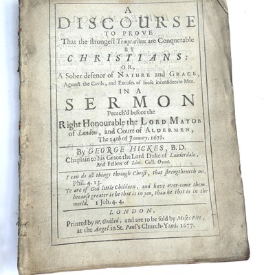 Lot 2037 - A bundle of 17th & 18th century printed sermon...
