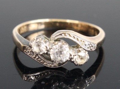 Lot 253 - A 9 carat yellow gold and silver crossover...