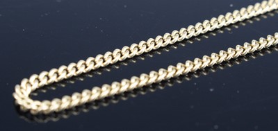Lot 254 - A 9 carat gold curb-link necklace, the lobster...