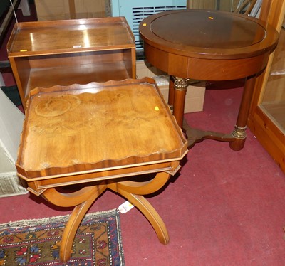 Lot 1158 - Occasional furniture to include; a yew wood...