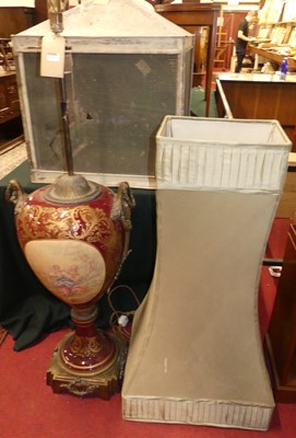 Lot 1159 - A large decorative French porcelain and gilt...