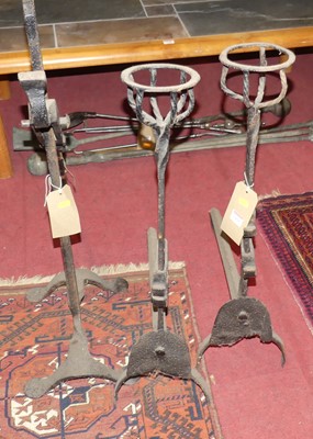 Lot 1161 - A pair of provincial 19th century cast iron...